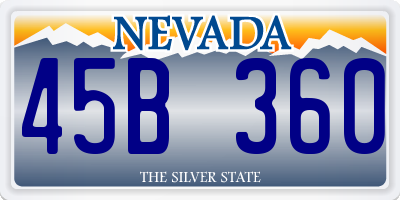 NV license plate 45B360