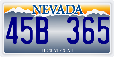 NV license plate 45B365