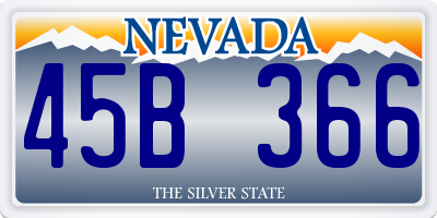NV license plate 45B366