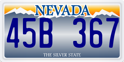NV license plate 45B367