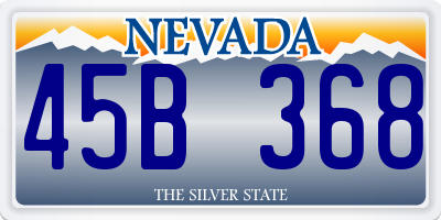 NV license plate 45B368