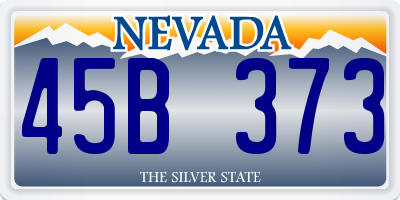 NV license plate 45B373