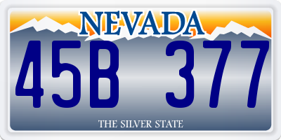 NV license plate 45B377