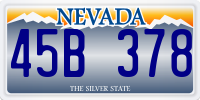 NV license plate 45B378