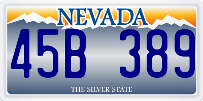 NV license plate 45B389