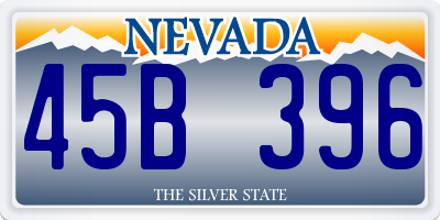 NV license plate 45B396