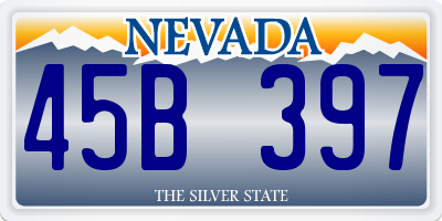 NV license plate 45B397
