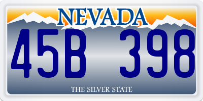 NV license plate 45B398