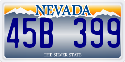 NV license plate 45B399