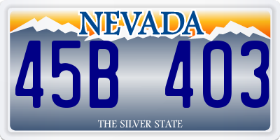 NV license plate 45B403