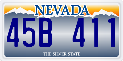 NV license plate 45B411