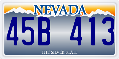 NV license plate 45B413