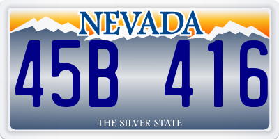 NV license plate 45B416