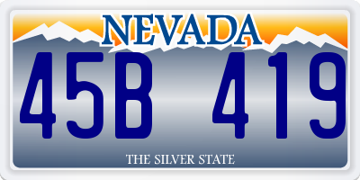 NV license plate 45B419