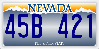 NV license plate 45B421