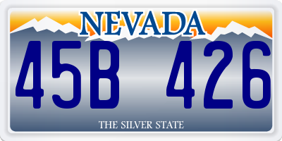 NV license plate 45B426