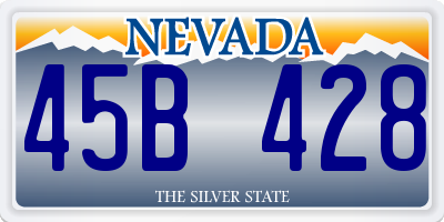 NV license plate 45B428
