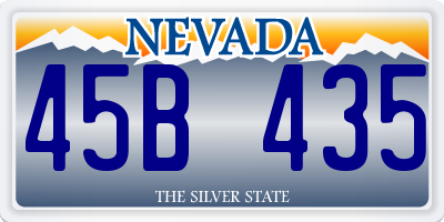 NV license plate 45B435