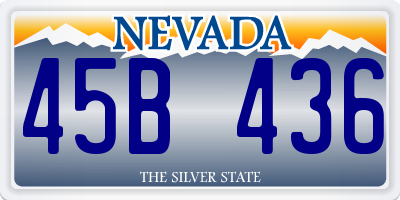 NV license plate 45B436