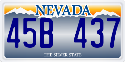 NV license plate 45B437