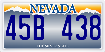 NV license plate 45B438