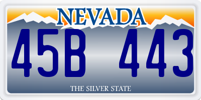 NV license plate 45B443