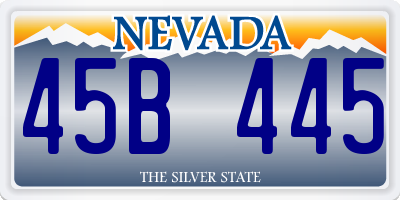 NV license plate 45B445