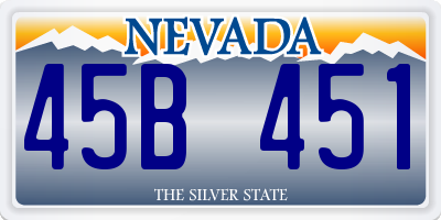 NV license plate 45B451