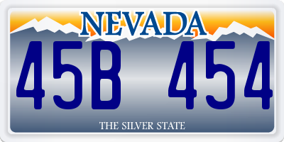 NV license plate 45B454