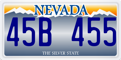 NV license plate 45B455