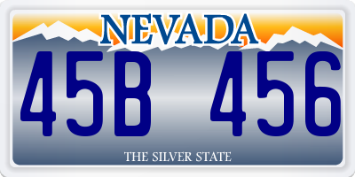 NV license plate 45B456
