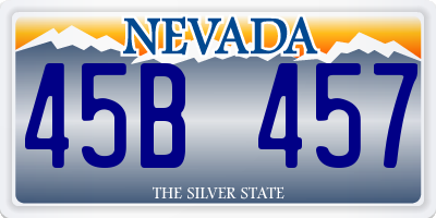 NV license plate 45B457