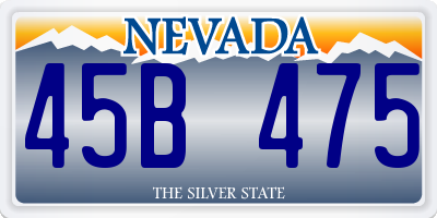 NV license plate 45B475