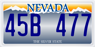 NV license plate 45B477