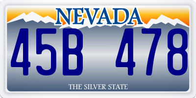 NV license plate 45B478