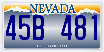 NV license plate 45B481