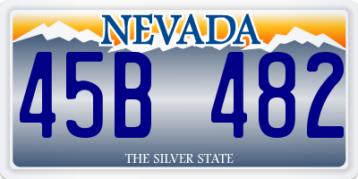 NV license plate 45B482