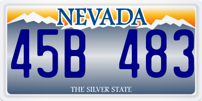 NV license plate 45B483