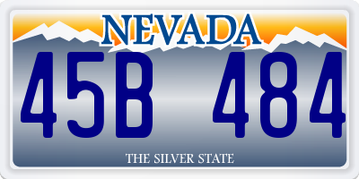 NV license plate 45B484