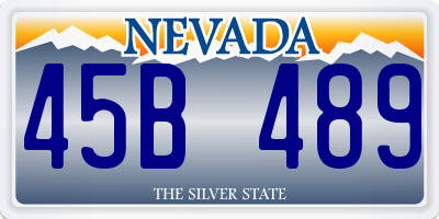 NV license plate 45B489
