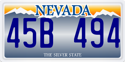 NV license plate 45B494