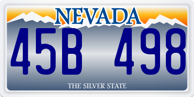 NV license plate 45B498