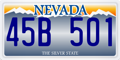 NV license plate 45B501