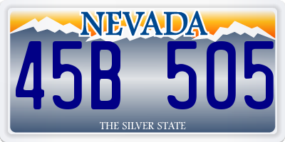 NV license plate 45B505