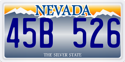 NV license plate 45B526