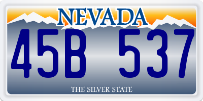 NV license plate 45B537