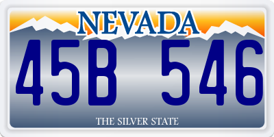 NV license plate 45B546