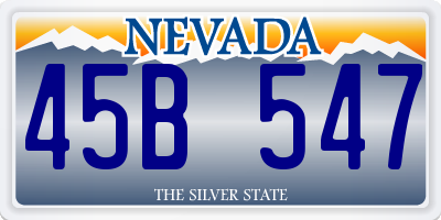 NV license plate 45B547