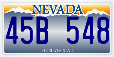 NV license plate 45B548