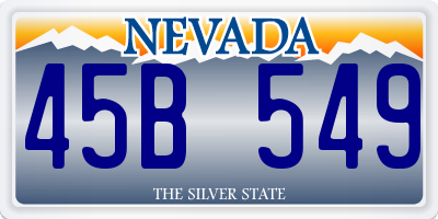 NV license plate 45B549